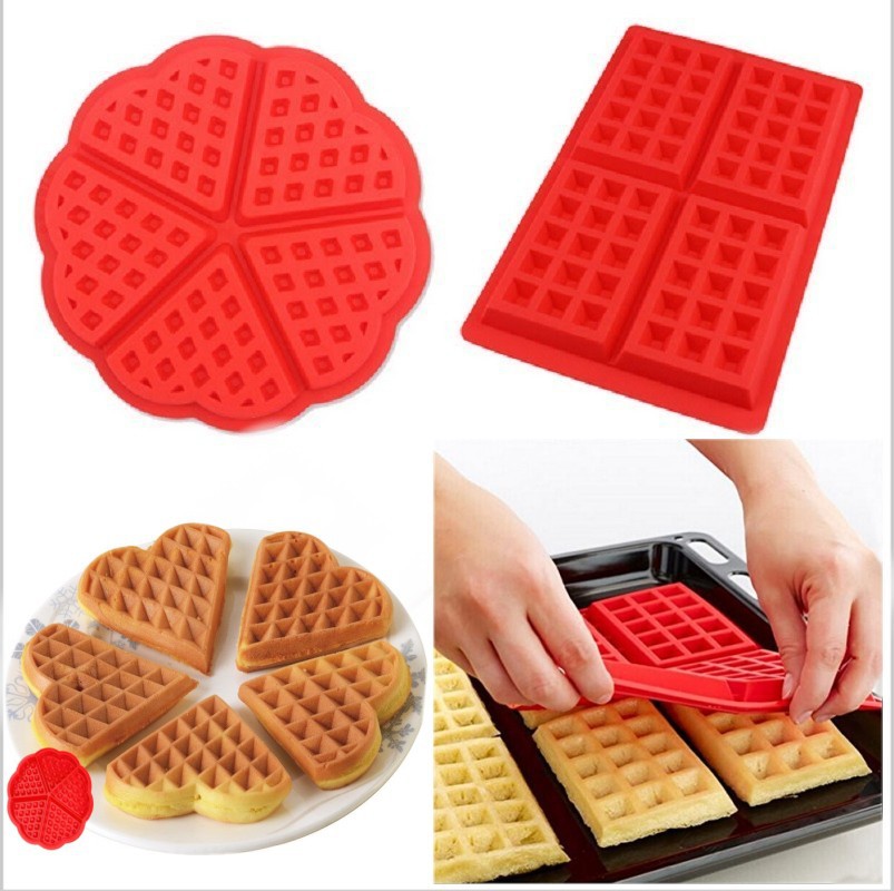 Kitchen Baking Kit - Lebensmittelechte Silikon-Waffelform DIY Kuchenform Antihaft-Silikon-Backform-Set Küchen-Backzubehör