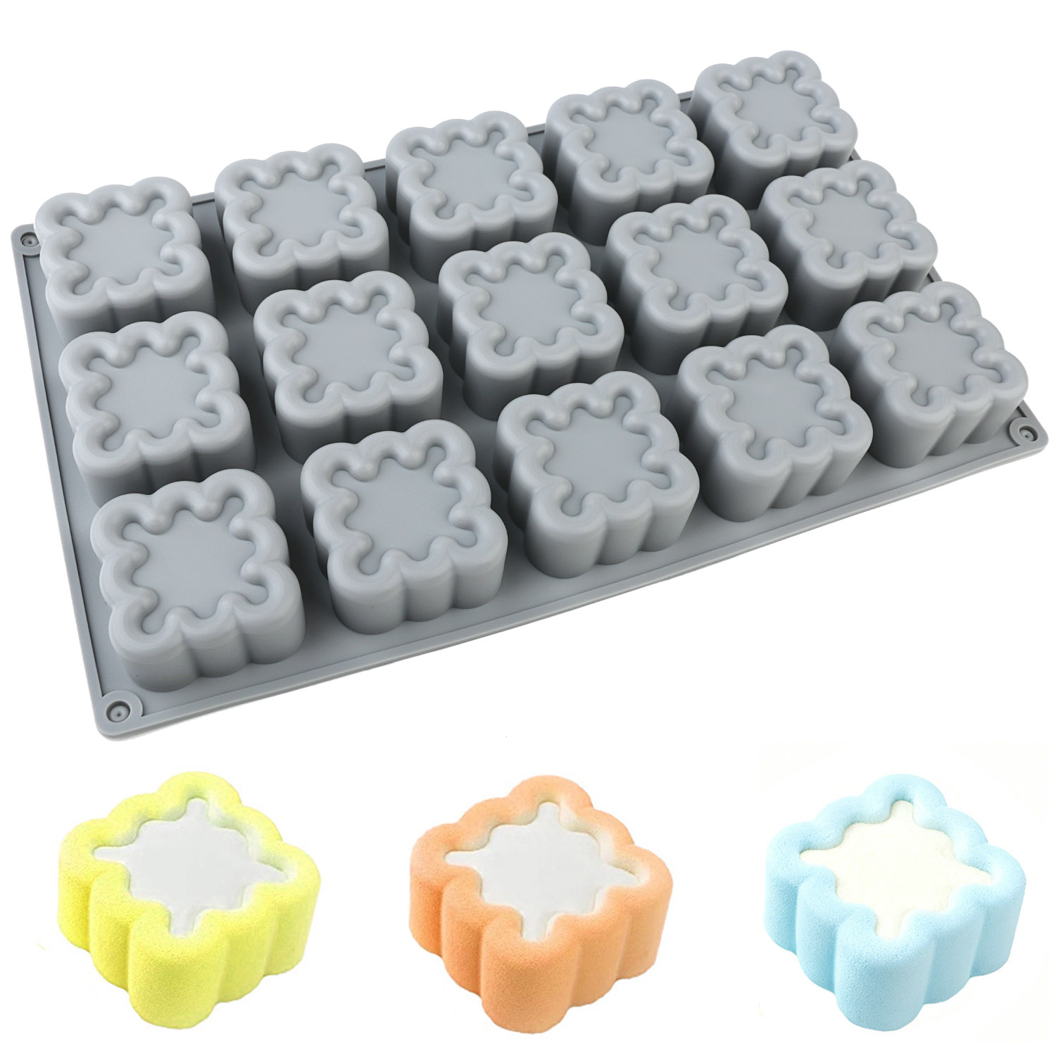Kitchen Baking Must Haves - Eine Packung quadratische, wellenförmige Silikon-Kuchenformen, antihaftbeschichtete