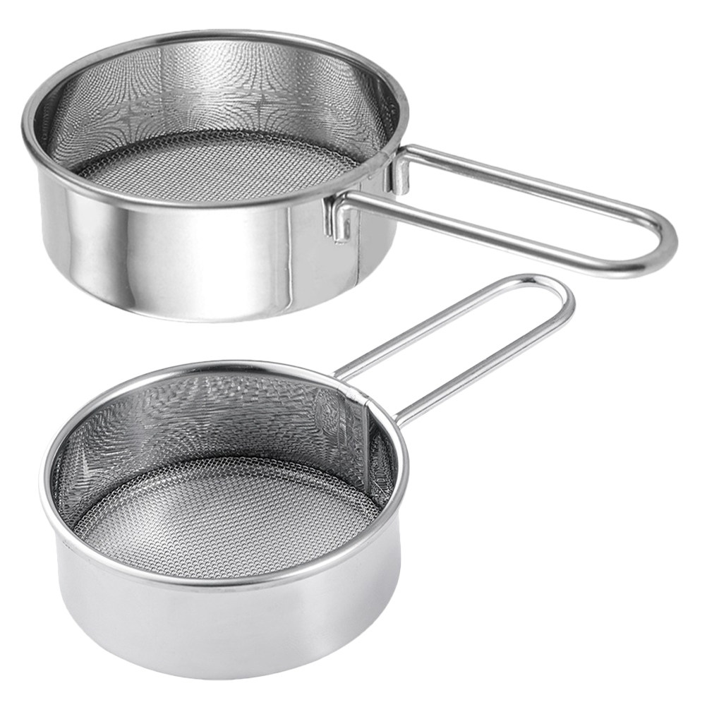 Mini Kitchen Baking - 2 Stück Handgehaltener Mini-Edelstahl-Mehlsieb 40 Mesh