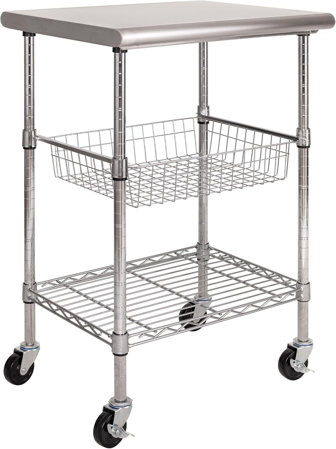Kitchen Baking Island - Edelstahl-Arbeitstischwagen für den gewerblichen Einsatz, mobile