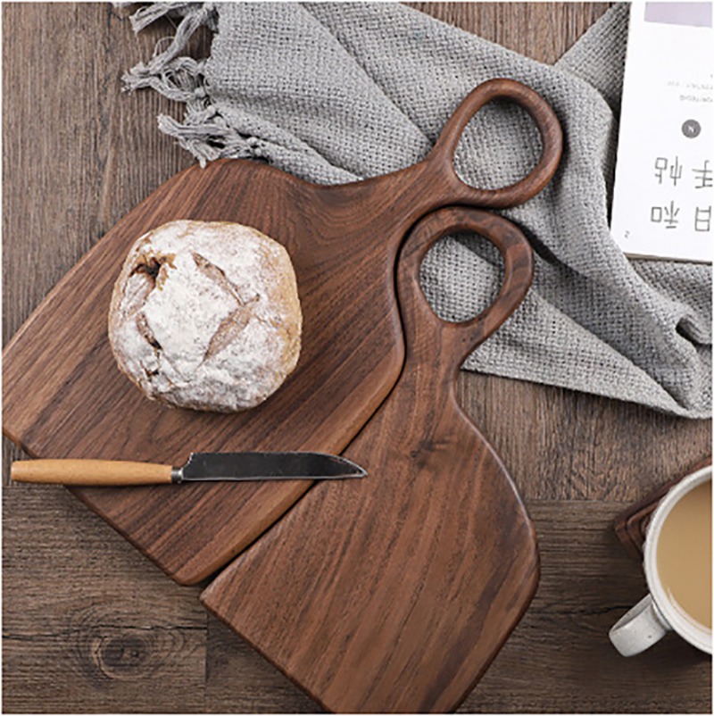 Kitchen Baking Area - Solide Schneidebretter aus schwarzem Walnussholz, Holztablett,