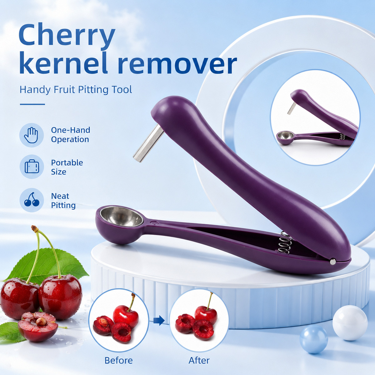 Kitchen Tools In Baking - Kirschkern-Entferner Handlicher Kirsch- und Olivenentkerner Einfach