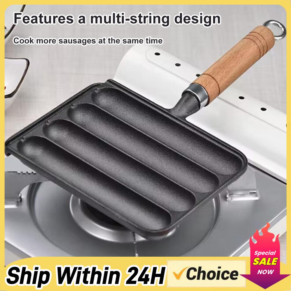Kitchen Baking Tray Organiser - Vorgefertigter Gusseisen-Topf, Antihaftbeschichtet, für Grilled Würstchen,