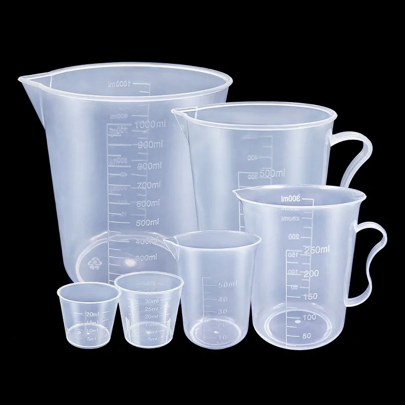 Kitchen Baking Kit - 6-teiliges Kunststoff-Messbecher-Set – durchsichtiger Messbecher mit