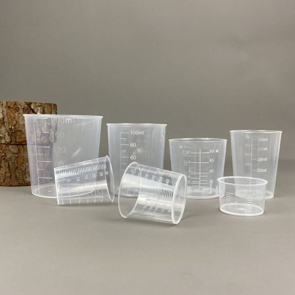 Mini Kitchen Baking - Flüssigkeitsbehälter, transparent, abgestuft, Messbecher, Kunststoffwaage, Messbecher,