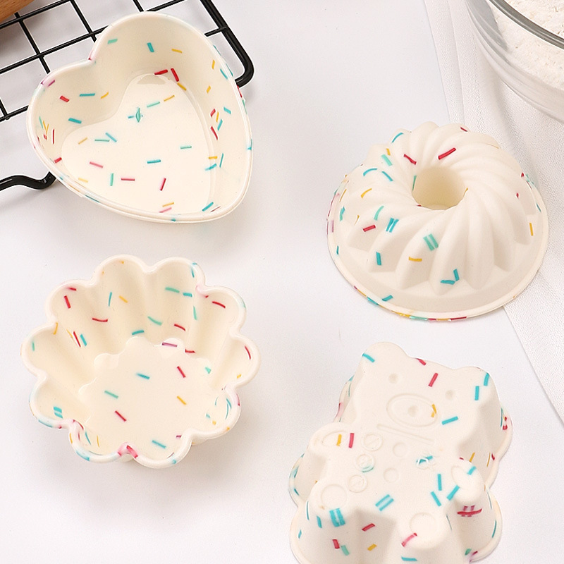 Kitchen Baking Utensils - 4 stücke farbige Silikon Kuchen Tassen