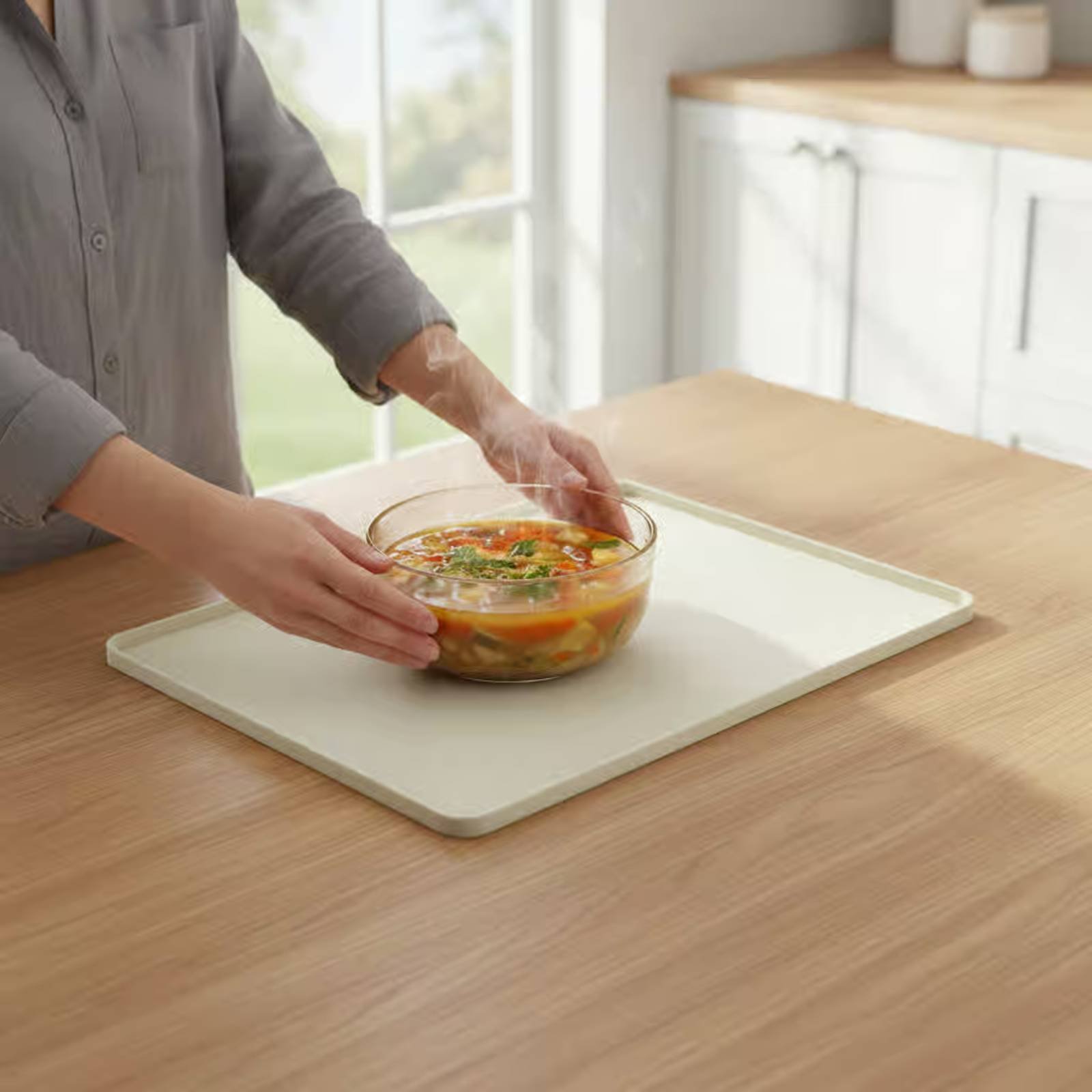 Kitchen Baking Tray - Silikon-Mikrowellen-Abdeckmatte Flexibler Mikrowellenherd-Schutz Silikon-Geräteunterlage Auslaufsicheres Küchenzubehör