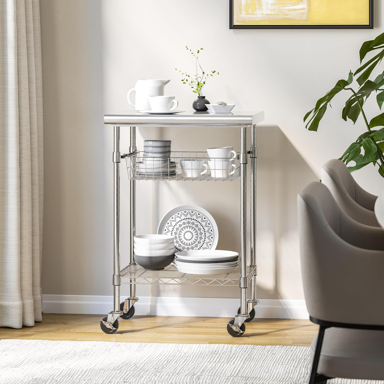 Edelstahl-Arbeitstischwagen fü – Kitchen Baking Island Bewertung und Preis