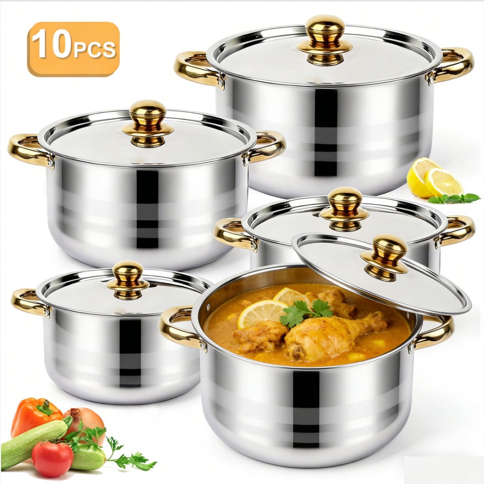 Edelstahl-Topfset, modernes Lu – Kitchen Baking Kit Bewertung und Preis